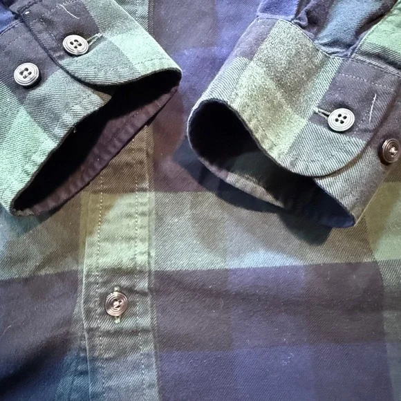 Rare Vintage L.L. Bean Cotton Silk Black‎ Watch Plaid Japan Export Shirt XLT - Picture 8 of 13